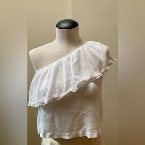 Women’s white one shoulder top